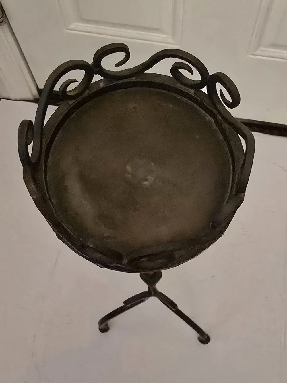 Candle Holder Pedestal Floor Pillar Vintage Metal 30 Inches Tall Cup Holder